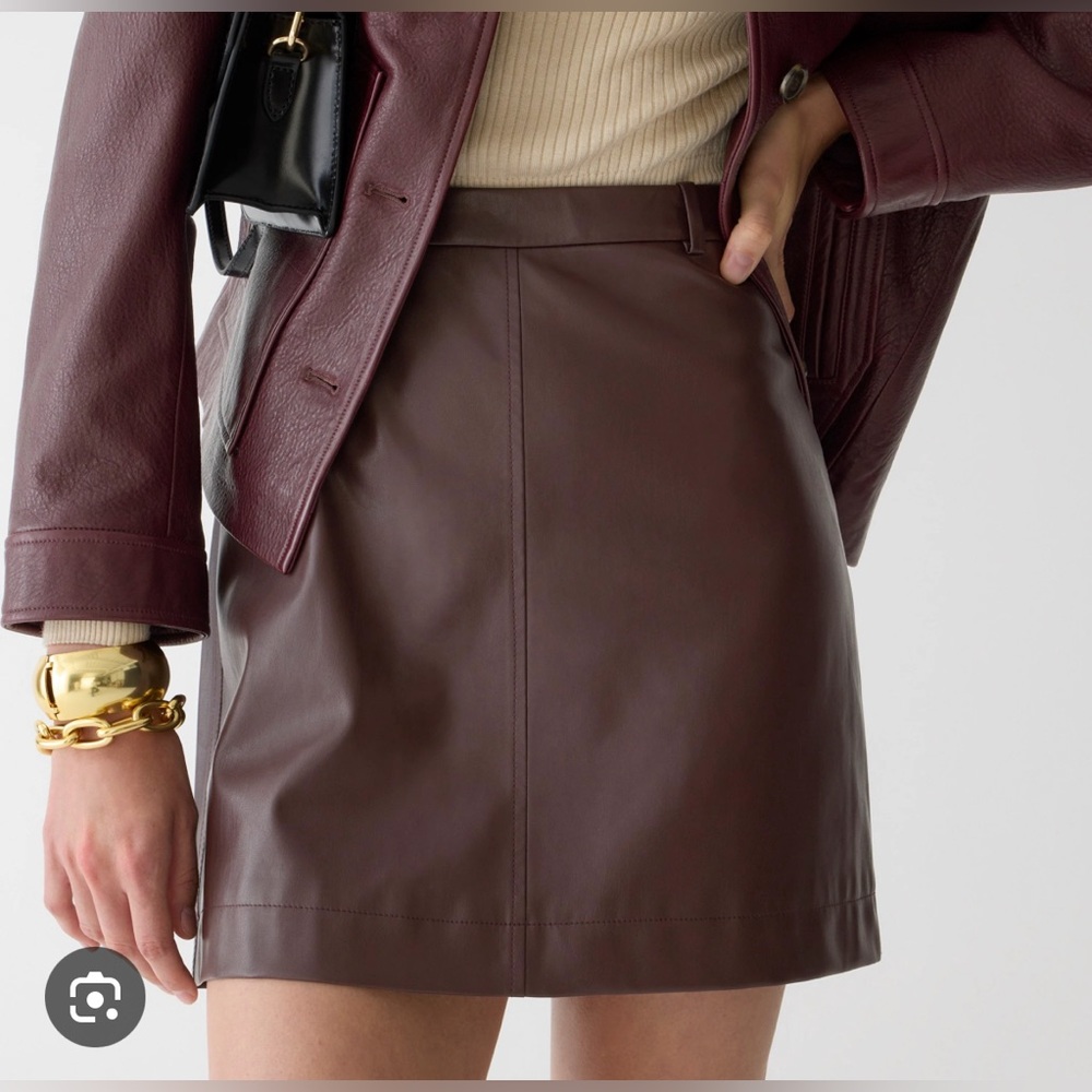 J. Crew Trouser mini skirt in faux leather